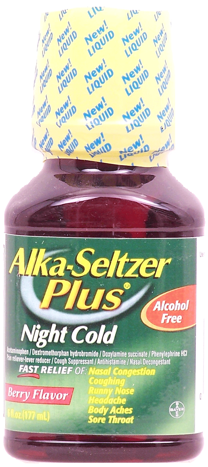 Alka Seltzer&nbsp;Plus&nbsp;night cold medicine, alcohol free, berry flavor Full-Size Picture